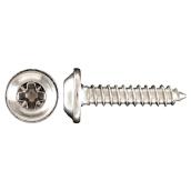 Vis de finition Precision, tête ronde à embase, acier chromé, diamètre M4,2 x 8 mm L., paquet de 100