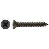 Precision Trim Screws - Oval Head - Phillips Drive - Black Oxide - #8 dia x 3/4-in L - 100-Pack