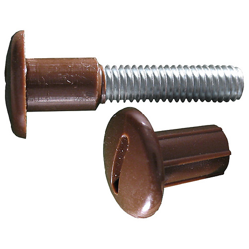 H. Paulin Furniture Connector Bolts - Steel Coated With Brown Nylon -  Rust Resistant - 6-in x 3/4-in  - 25 Bolts/Box