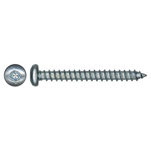 Precision Pan-Head Zinc-Plated Steel Screw - #8 x 1-in - Self-Tapping - Square Drive - 12 Per Pack