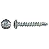 Precision Pan-Head Zinc-Plated Steel Screw - #10 x 1 1/4-in - Self-Drilling - Square Drive - 4 Per Pack