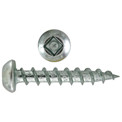 Precision Round-Head Particle Board Screws - Zinc Plated - Square Drive - #8 dia x 5/8-in L - 14 Per Pack