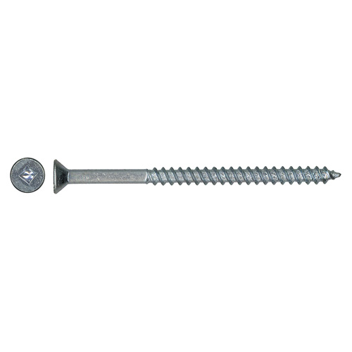 Precision Flat Head Wood Screws - #4 x 1/2-in - Steel - 100 Per Pack - Square Drive