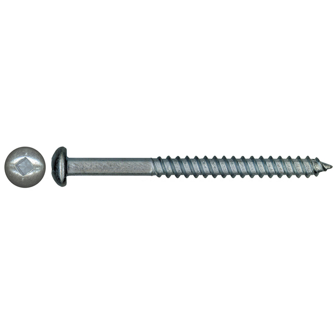 Precision Round Head Wood Screws - #12 x 1 1/2-in - Steel - 100 Per Pack - Square Drive