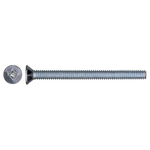 Precision Flat-Head Zinc-Plated Machine Screws - #4 x 1/2-in - Square Drive - Blunt Point - 14 Per Pack