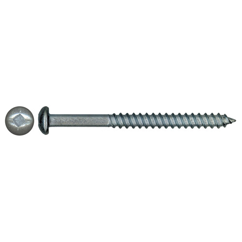 Precision Round Head Wood Screws - #10 x 1 3/4-in - Steel - 100 Per Pack - Square Drive