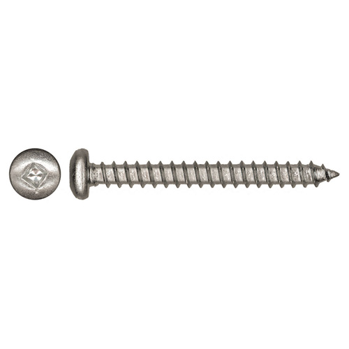 Precision Pan-Head Stainless Steel Screw - #10 x 1/2-in - Self-Tapping - Square Drive - 100 Per Pack