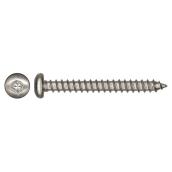Precision Pan-Head Stainless Steel Screw - #10 x 1 1/4-in - Self-Tapping - Square Drive - 100 Per Pack