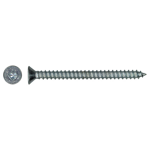 Precision Flat-Head Zinc-Plated Steel Screw - #8 x 1 1/4-in - Self-Tapping - Square Drive - 10 Per Pack