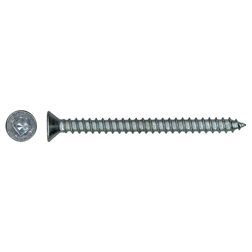 Precision Flat-Head Zinc-Plated Steel Screw - #10 x 1 1/2-in - Self-Tapping - Square Drive - 100 Per Pack