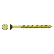 Precision Flat Head Wood Screws - #5 x 1-in - Brass - 100 Per Pack - Square Drive