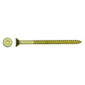Precision Flat Head Wood Screws - Brass Plated - Square Drive - #6 x 1/2-in