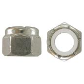 Precision Hex Head Lock Nuts - 1/4-in Dia - 24 Pitch - Stainless Steel - 4 Per Pack - Nylon Insert