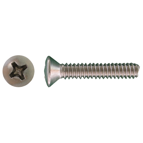 Precision Oval-Head Stainless Steel Machine Screws - #6 x 1/2-in - Phillips Drive - Blunt Point - 8 Per Pack