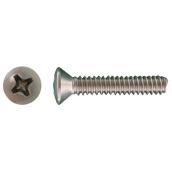 Precision Oval-Head Stainless Steel Machine Screws - #6 x 1/2-in - Phillips Drive - Blunt Point - 8 Per Pack