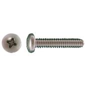 Precision Pan-Head Stainless Steel Machine Screws - #8 x 1 1/4-in - Phillips Drive - Blunt Point - 6 Per Pack