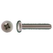 Precision Pan-Head Stainless Steel Machine Screws - 1/4-in x 3/4-in - Phillips Drive - Blunt Point - 6 Per Pack