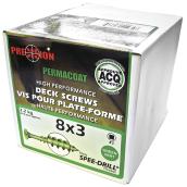 Vis pour bois traité Precision, #8 x 3", vert, 453/bte