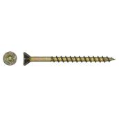 Precision Zinc-Plated Flat Head Construction Wood Screws - #8 x 1-in - Square Drive - Coarse - 5 lbs Per Pack