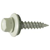 Precision Hex Head Steel Roofing Screws with Neoprene Washer - Bone White - Zinc-Plated - 100 Per Pack - #10 x 2-in