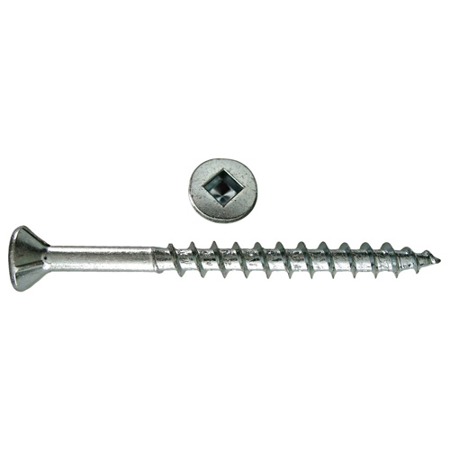 Precision Zinc-Plated Flat-Head Particle Board Screws - #8 x 1/2-in - Square Drive - Steel - 100 Per Pack