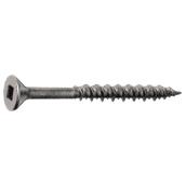 Precision Flat-Head Flooring Screw - Zinc-Plated - #8 dia x 1-in L - Square Driver - 100 Per Pack