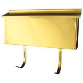 Polished Brass Classic Wall-Mount Mailbox with Newspaper/Magazine Hangers 15 1/2-in x 7-in