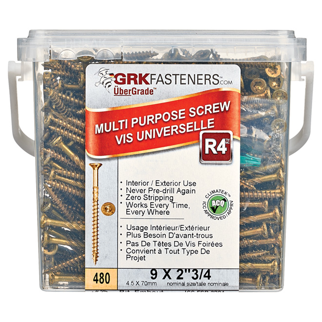 Flat-Head Multipurpose Climatek Screws - #9 x 2 3/4" - 480/Bx