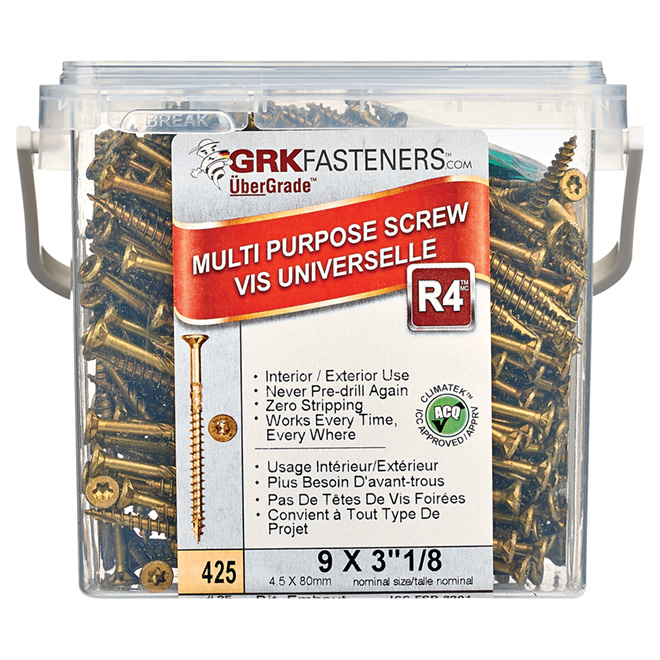 Flat-Head Multipurpose Climatek Screws - #9 x 3 1/8" - 425/Bx