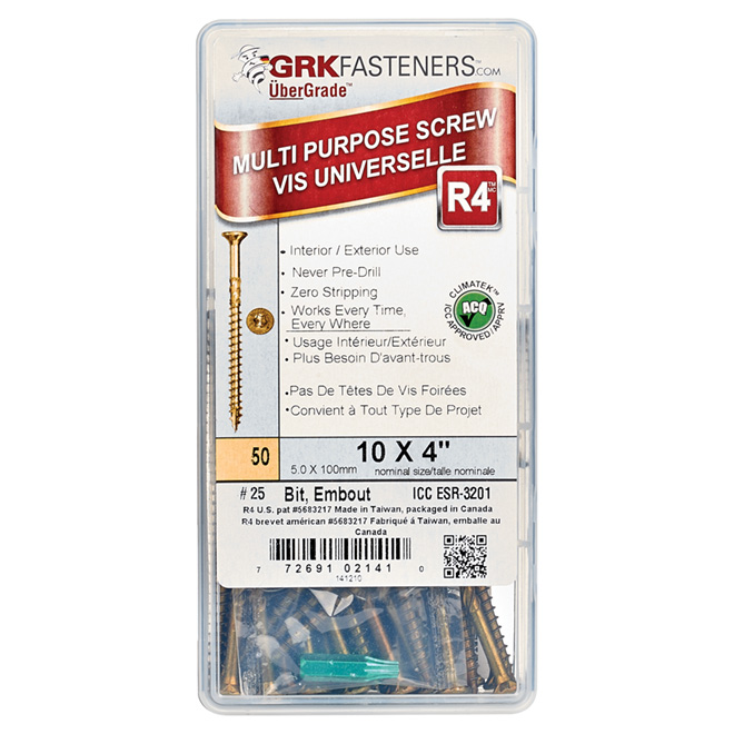 Flat-Head Multipurpose Climatek Screws - #10 x 4" - 50/Box