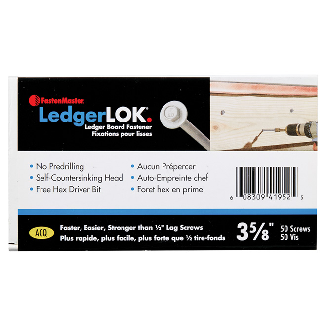 LedgerLOK Hex-Head Structural Wood Screws - 3 5/8" -50/Box