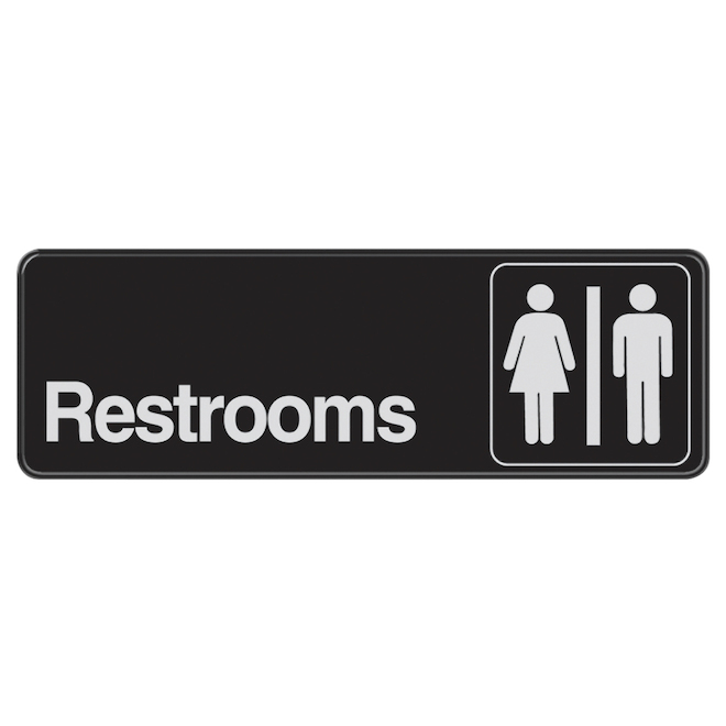 3-in x 9-in Restrooms Sign