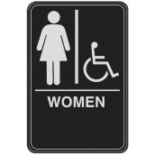 Hillman 9-in x 6-in Women Handicap Accessible Restroom Sign