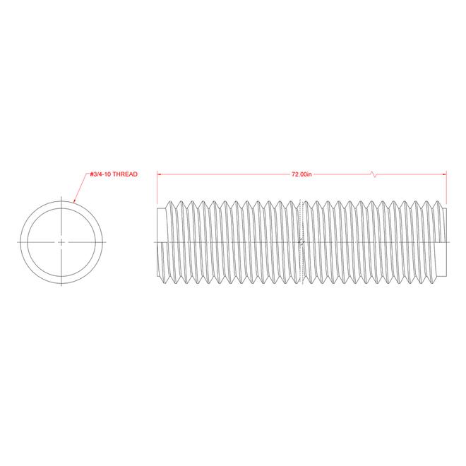 Hillman 3/4-in dia x 6-ft L Coarse Steel Threaded Rod