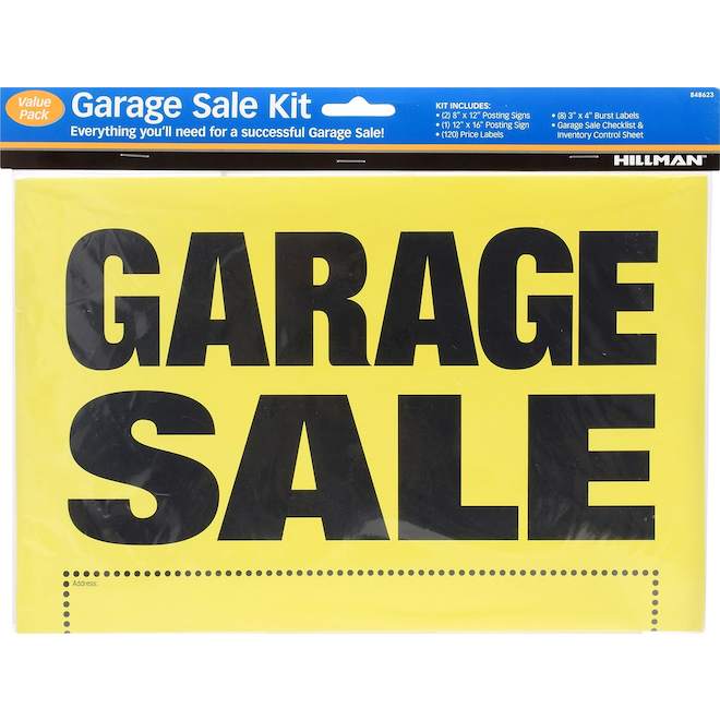 Hillman 8-in x 12-in Garage Sale Sign Kit