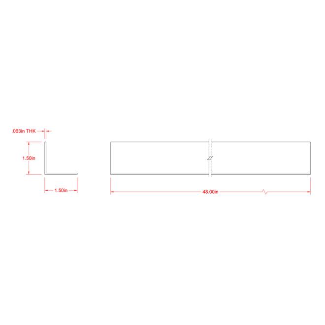 Hillman 1-1/2-in W x 1-1/2-in H x 4-ft L Mill Finished Aluminum Solid Angle