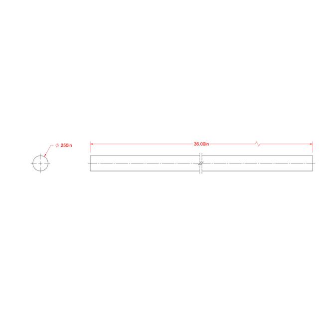 Hillman 1/4-in dia x 3-ft L Mill Finished Aluminum Solid Round Rod