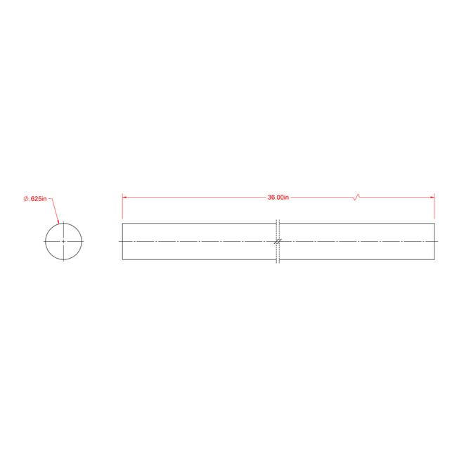 Hillman 5/8-in dia x 3-ft L Zinc-Plated Steel Solid Round Rod