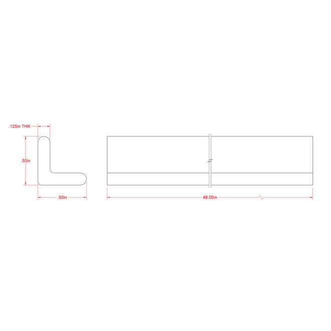 Hillman 1/2-in W x 1/2-in H x 4-ft L Plain Hot Rolled Steel Solid Angle