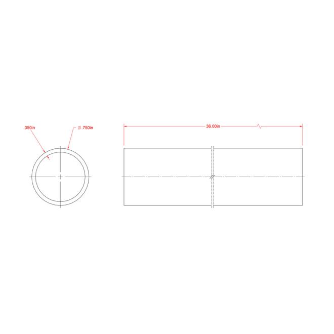 Hillman 3/4-in dia x 3-ft L Plain Hot Rolled Steel Weldable Round Tube