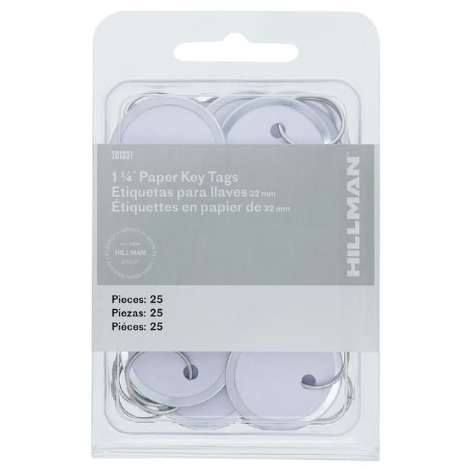 Hillman 1-1/4-in Paper Key Tags with Wire Ring 25-pack