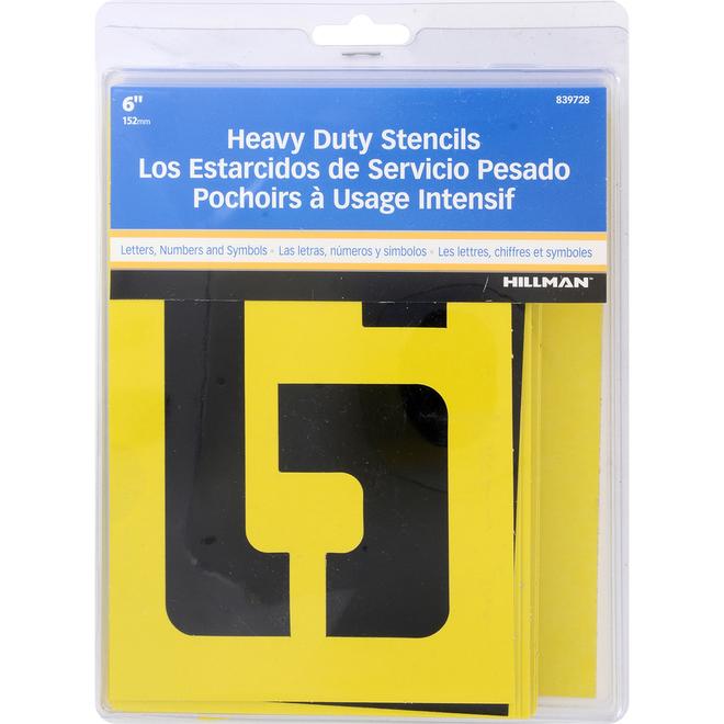 Hillman 4 in. Letter & Number Stencil Set