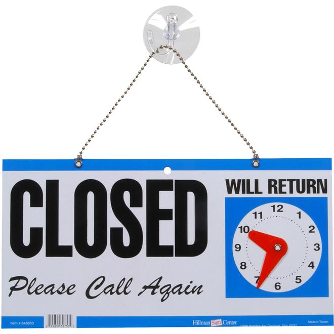 Hillman 5-3/4-in x 11-1/4-in Open/Closed 2-Sided Sign