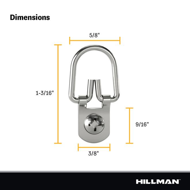 Hillman 4-Pack D-Ring Small Picture Hangers 122317