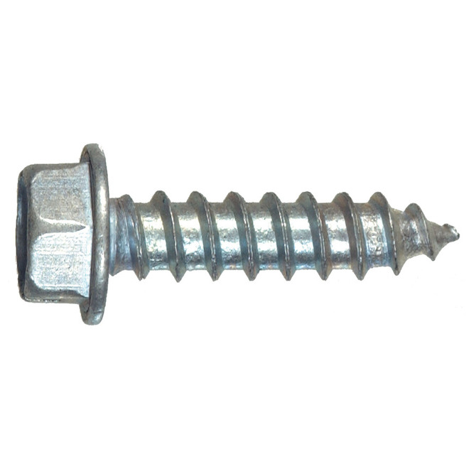 Hillman #8 Zinc-Plated Hex Washer-Head Slotted Standard SAE Sheet Metal Screws 10-Pack