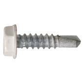 Hillman #8 x 9/16-in Zinc-Plated Hex Washer-Head Slotted Standard SAE Sheet Metal Screw 100-pack