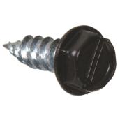 Hillman #7 x 1/2-in Black Hex Washer-Head Slotted Standard SAE Needle-Point Screw 100-pack