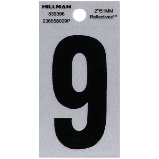 Hillman 2-in Reflective Black House Number