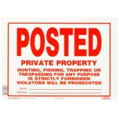 Hillman 10-in x 14-in Trespassing Sign