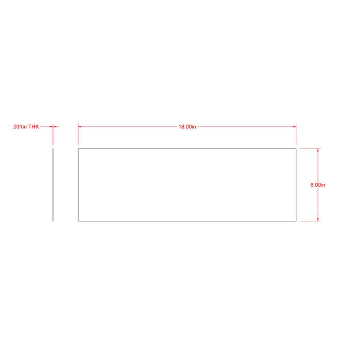 Hillman 6-in W x 18-in L Mill Finished Aluminum Solid Sheet Metal